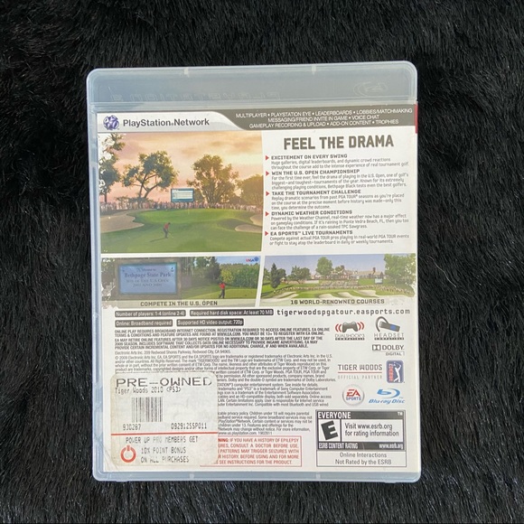 Tiger Woods Golf PGA Tour 10 PlayStation 3 PS3 DVD Game Disk - Picture 2 of 4